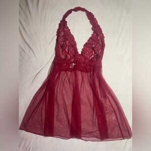 Victoria's Secret Deep Red Lace Lingerie